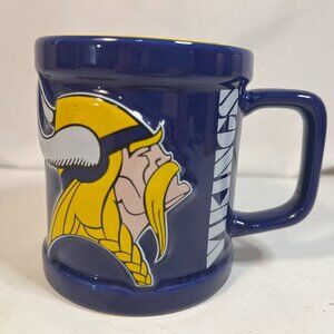 Minnesota Vikings Coffee Mug NFL 3D Embossed Logo Ceramic Purple Preowned